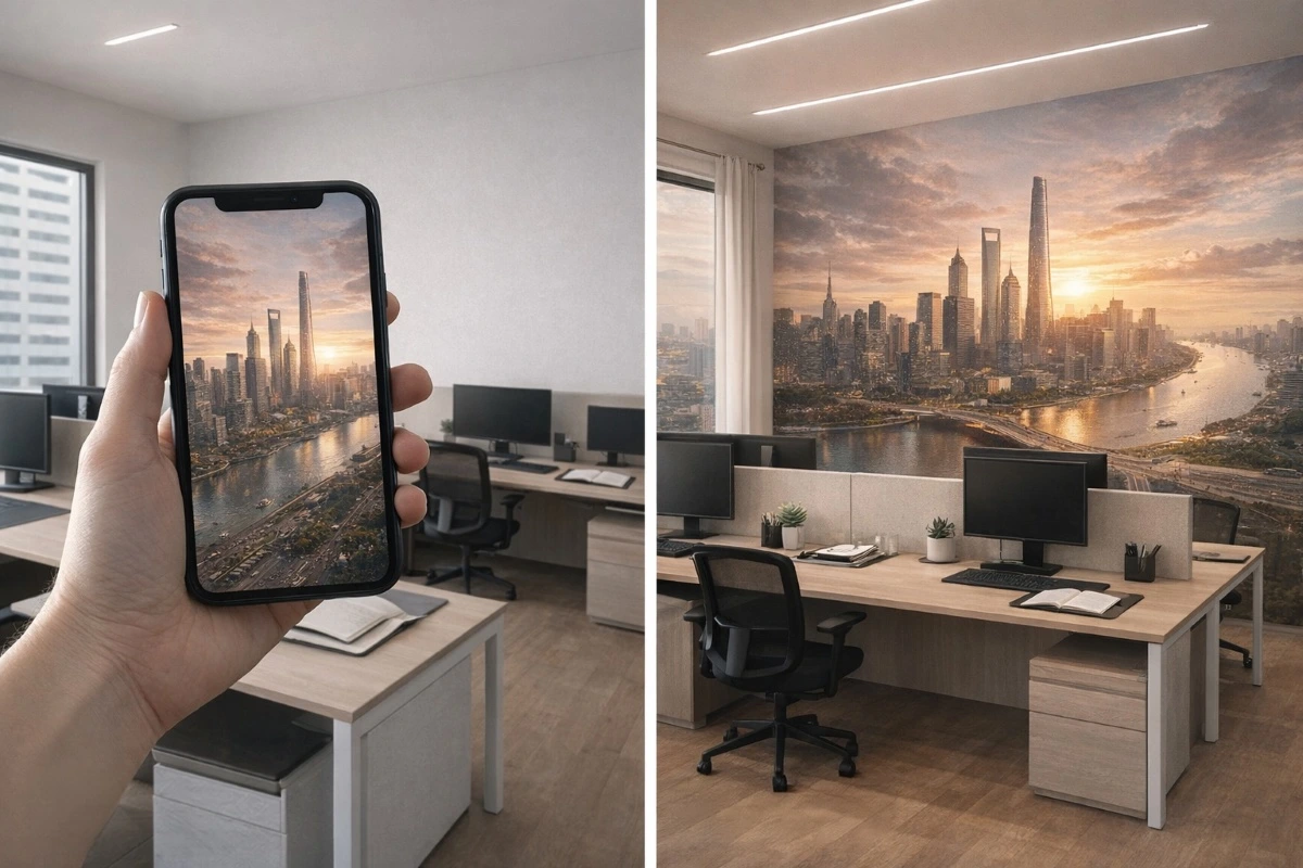 ofis için özel baskı duvar kaplama